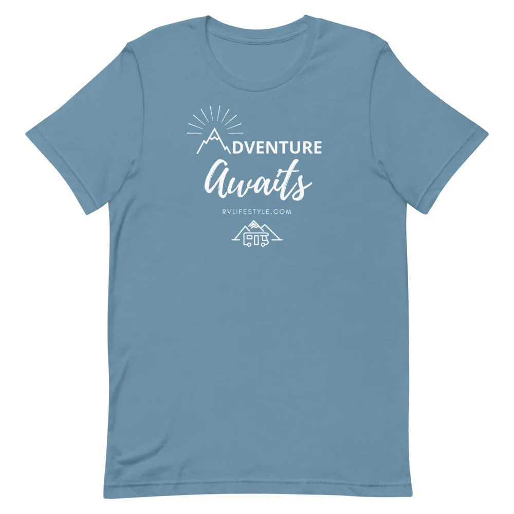 Adventure Awaits - Short-Sleeve Men and Women's T-Shirt