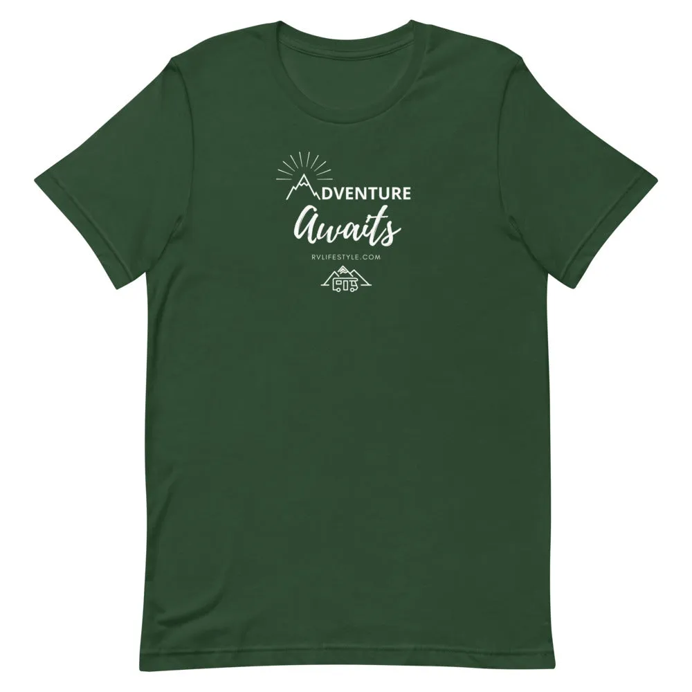 Adventure Awaits - Short-Sleeve Men and Women's T-Shirt