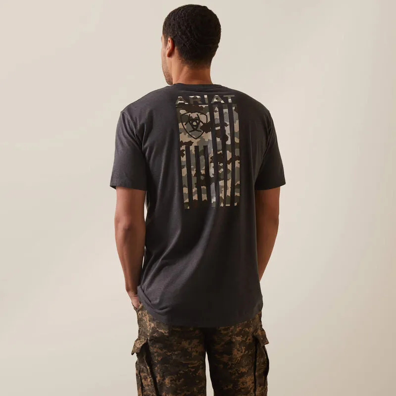 Ariat Tonal Camo Flag Men's T-Shirt | 10044778