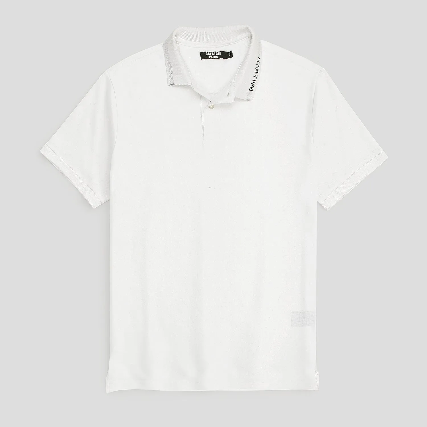 Balmain Basic White Polo Shirt