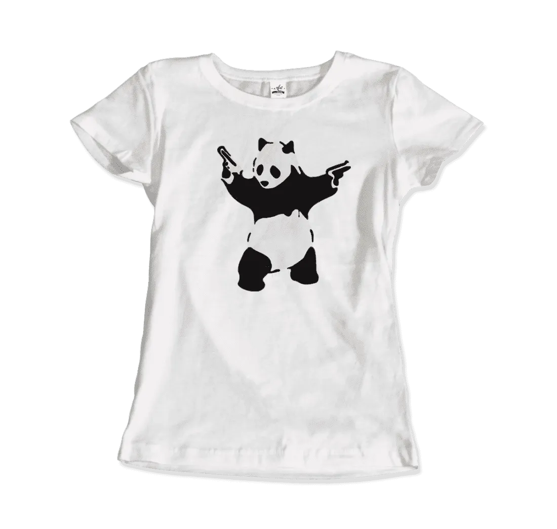 Banksy Pandamonium Armed Panda Artwork T-Shirt