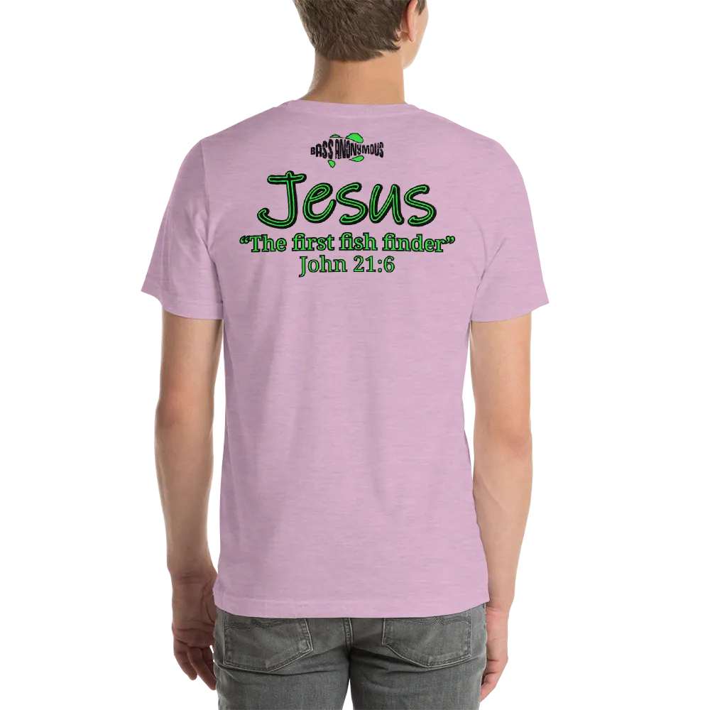 Bass Anonymous Jesus "The first fish finder" Black w green logo