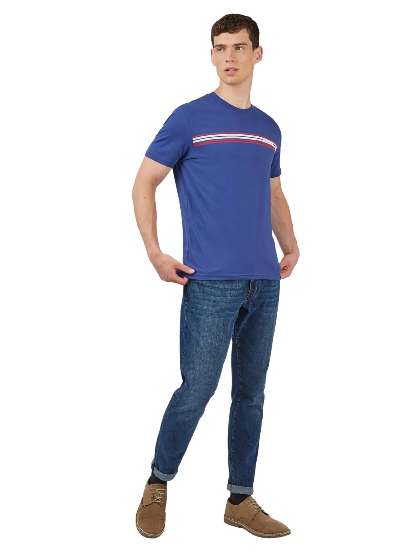 Ben Sherman Men's Plus Size Signature Stripe T-Shirt 2XL to 5XL