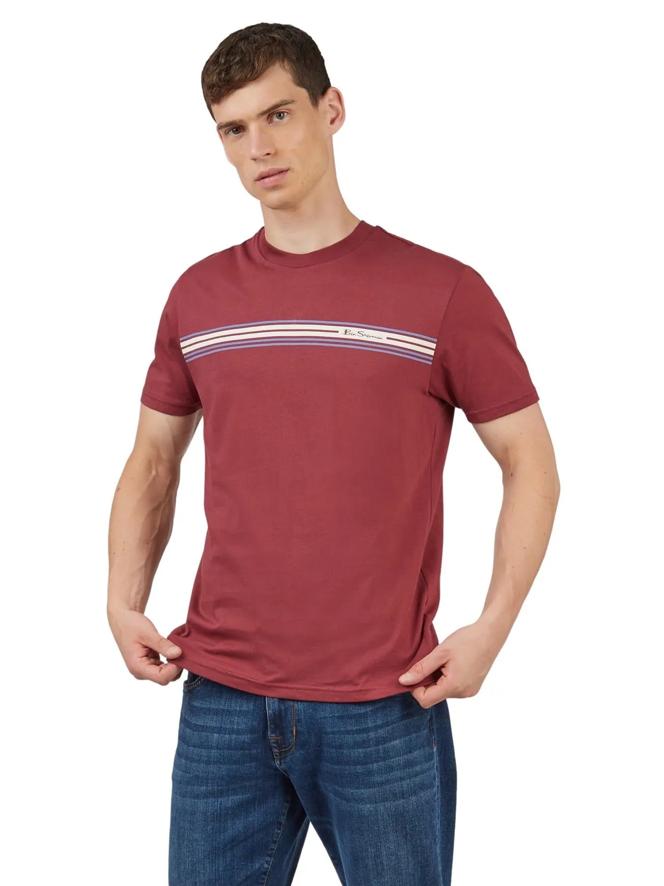 Ben Sherman Men's Plus Size Signature Stripe T-Shirt 2XL to 5XL