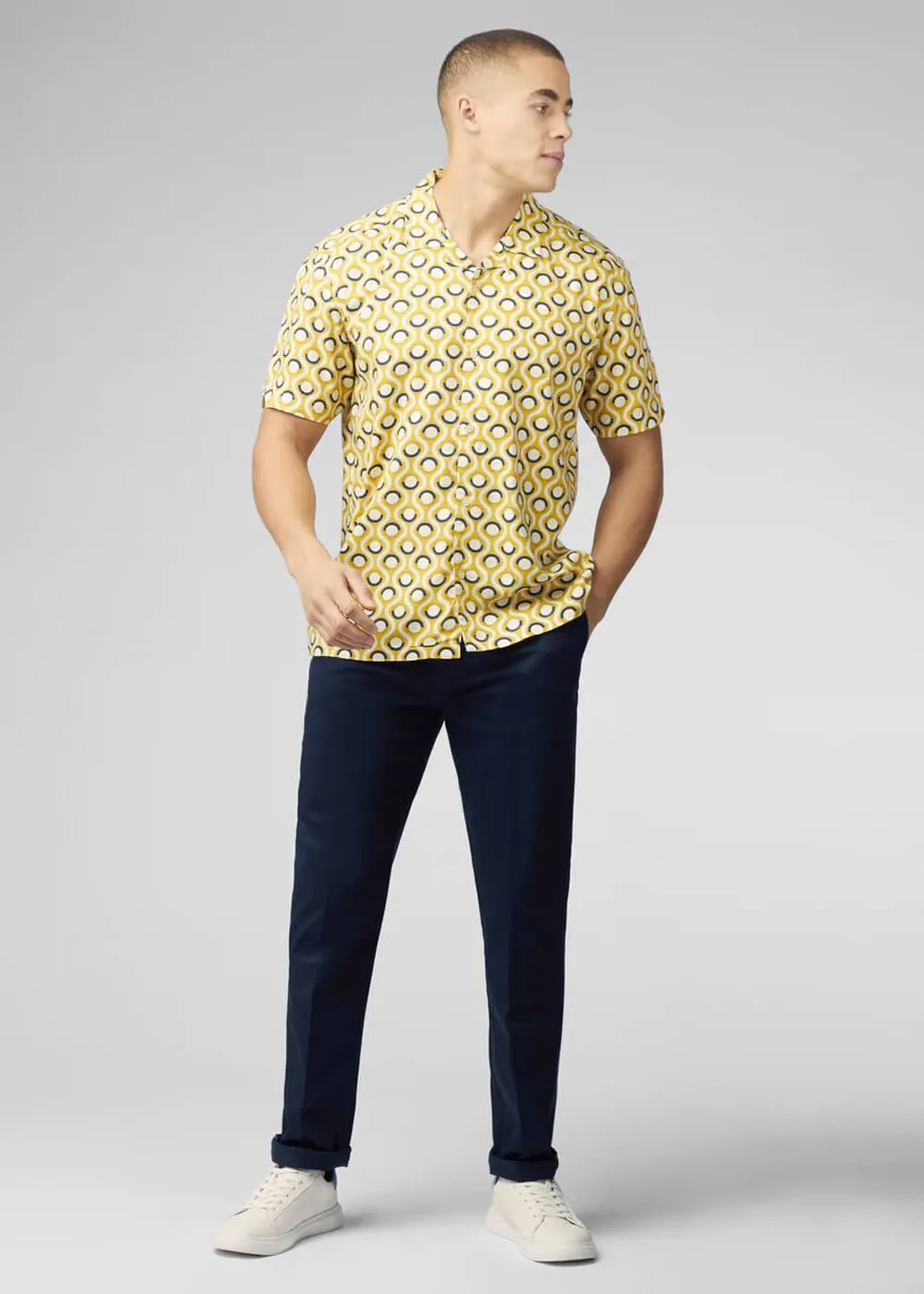 Ben Sherman Retro Geo Shirt Sunflower Yellow