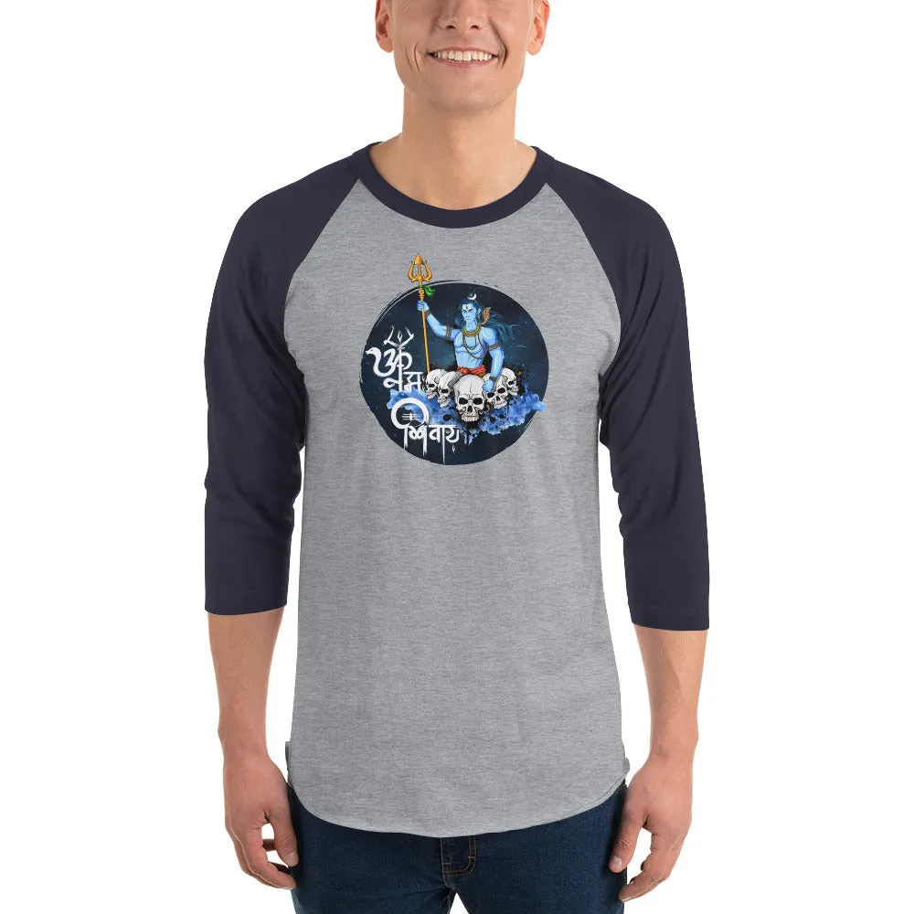 Bengali Unisex Fine Jersey Raglan Tee - Om Namah Shivay-01