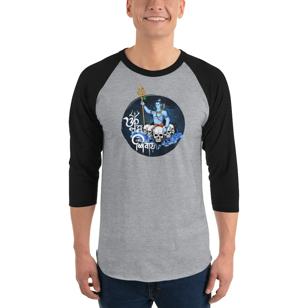 Bengali Unisex Fine Jersey Raglan Tee - Om Namah Shivay-01