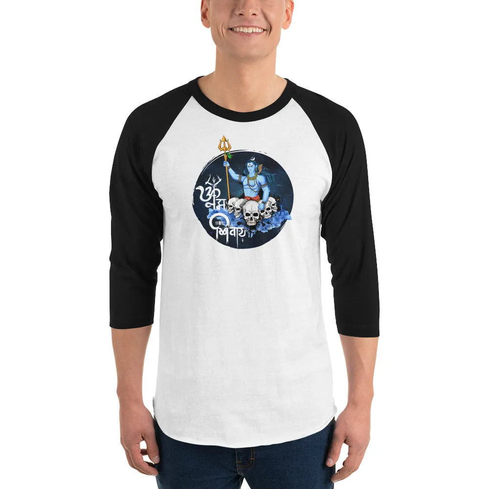 Bengali Unisex Fine Jersey Raglan Tee - Om Namah Shivay-01