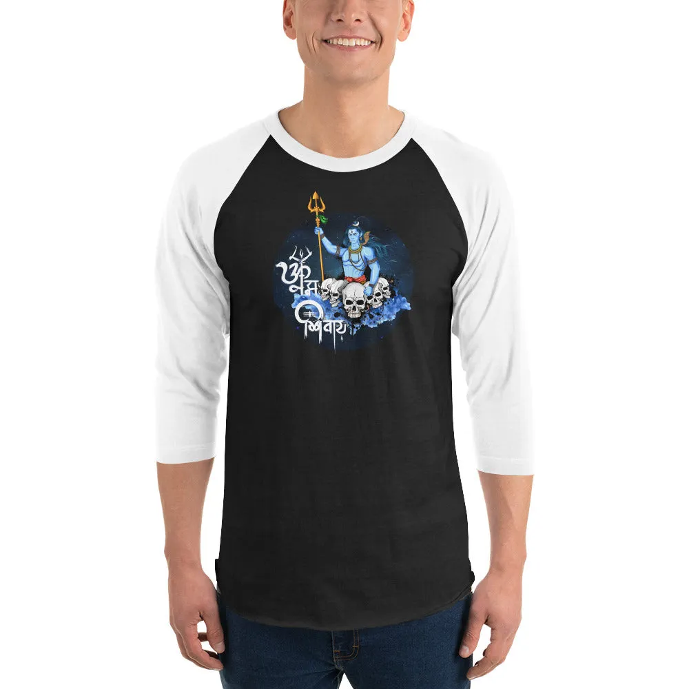 Bengali Unisex Fine Jersey Raglan Tee - Om Namah Shivay-01