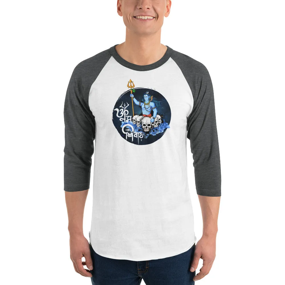 Bengali Unisex Fine Jersey Raglan Tee - Om Namah Shivay-01