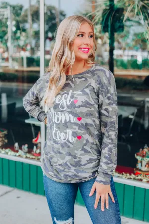 Best Mom Ever Graphic Top - Camo