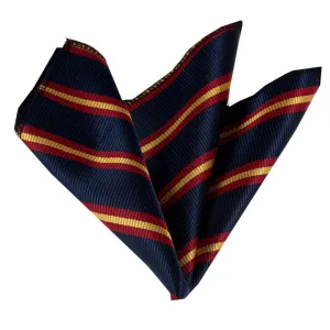 Blue Red Yellow Lines Mens Pocket Square - Premium Silk Handkerchiefs for Suits