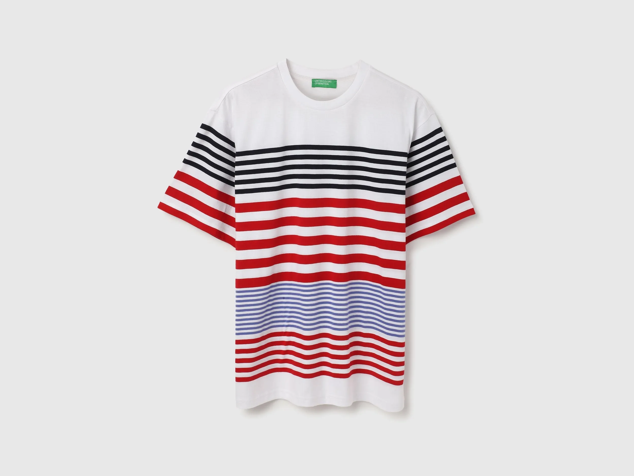 Boxy Fit Round Neck Striped Tshirt