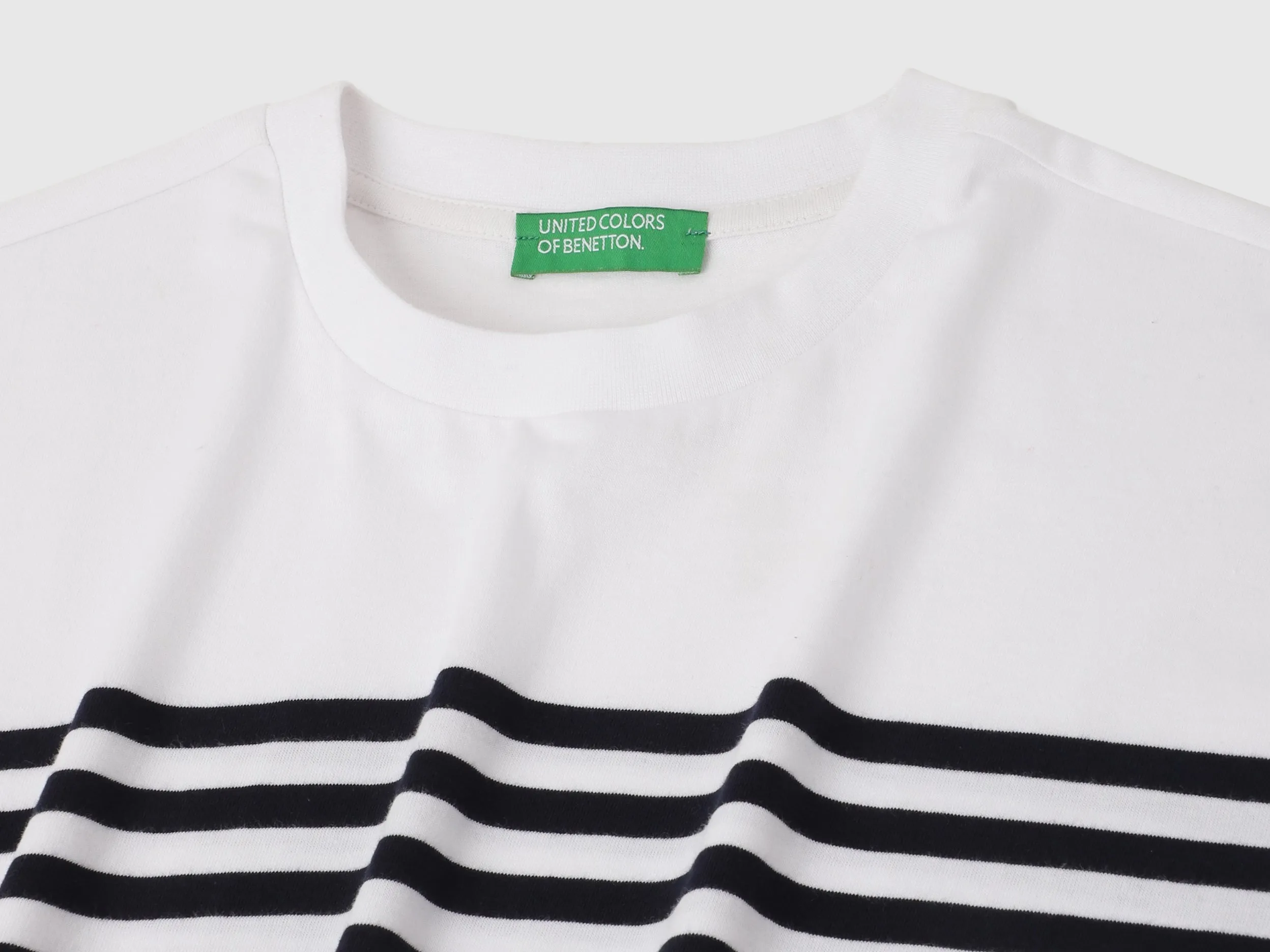 Boxy Fit Round Neck Striped Tshirt