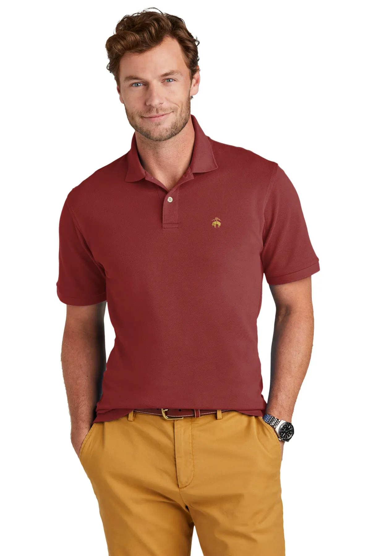 Brooks Brothers Pima Cotton Pique Polo BB18200 Rich Red