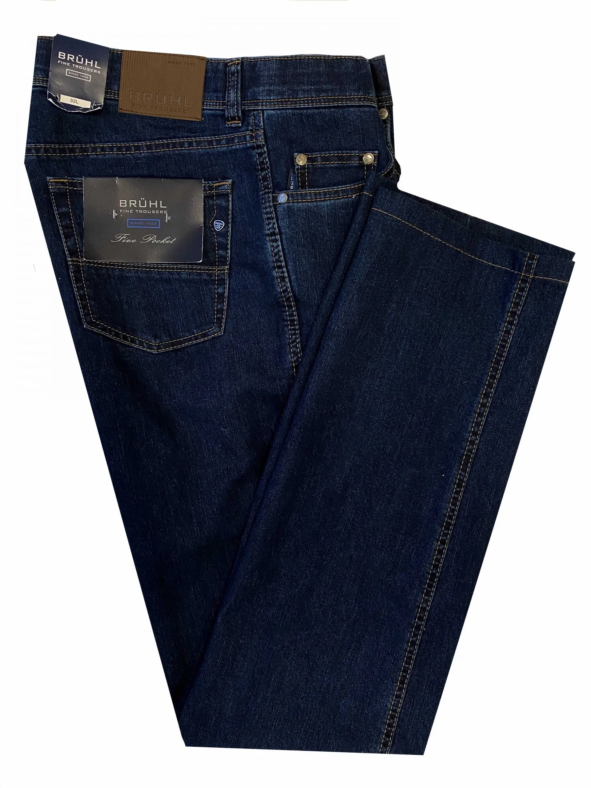 BRUHL Mens Genua III B Light Ring Denim Jeans - Dark Blue