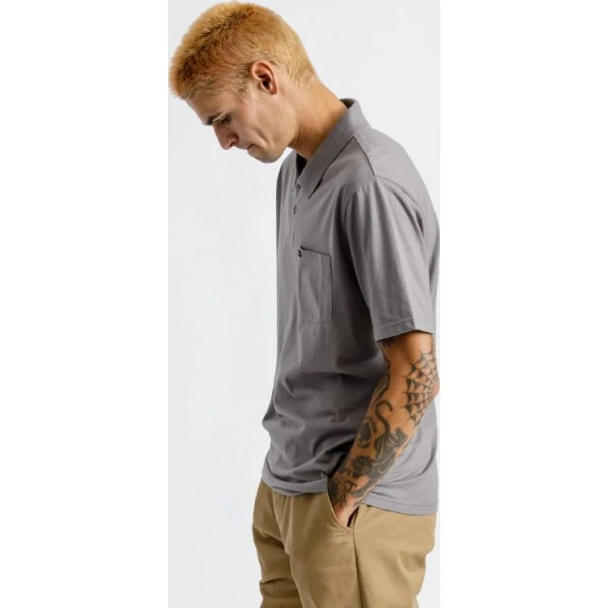 Carlos S/S Pocket Polo - Grey