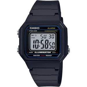Casio Men's 'Classic' Quartz Resin Casual Watch, Color:Black (Model: W-217H-1AVCF)