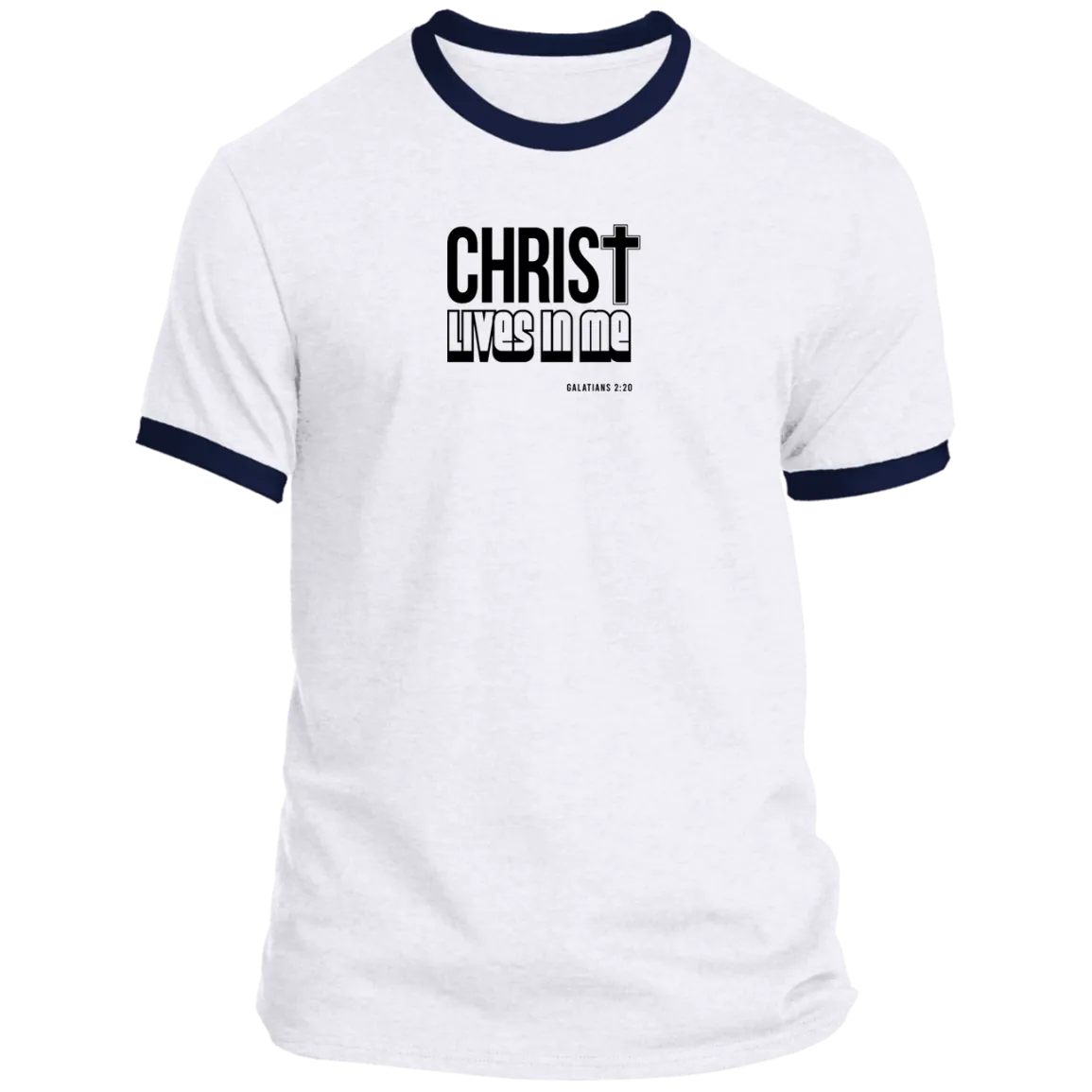 Christ Lives in Me Men’s Ringer Tee