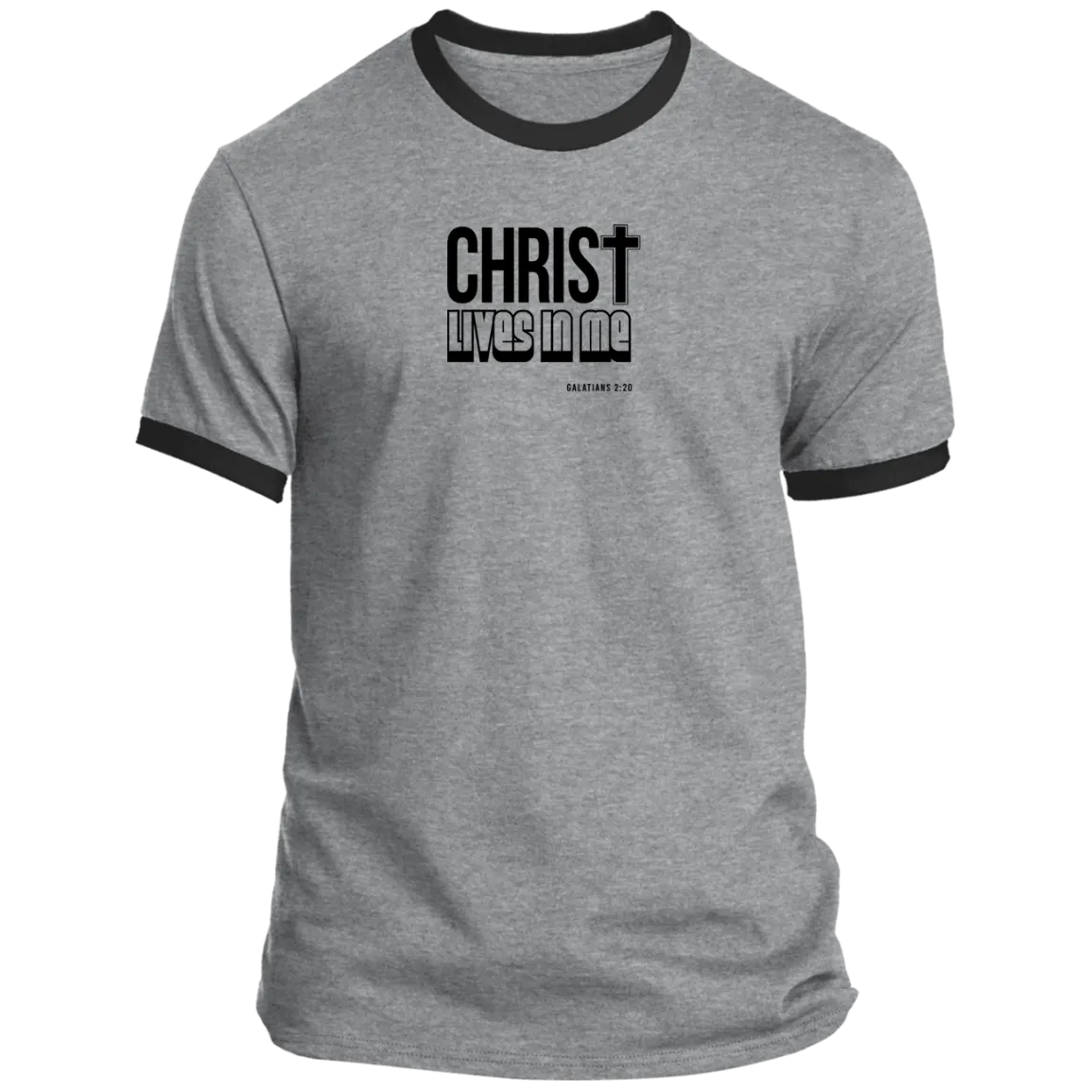 Christ Lives in Me Men’s Ringer Tee