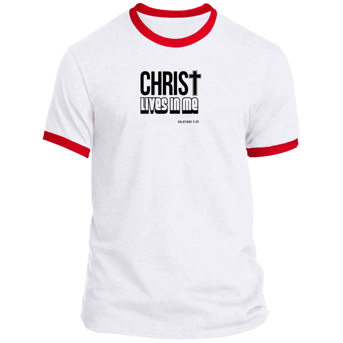 Christ Lives in Me Men’s Ringer Tee