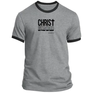 Christ Lives in Me Men’s Ringer Tee