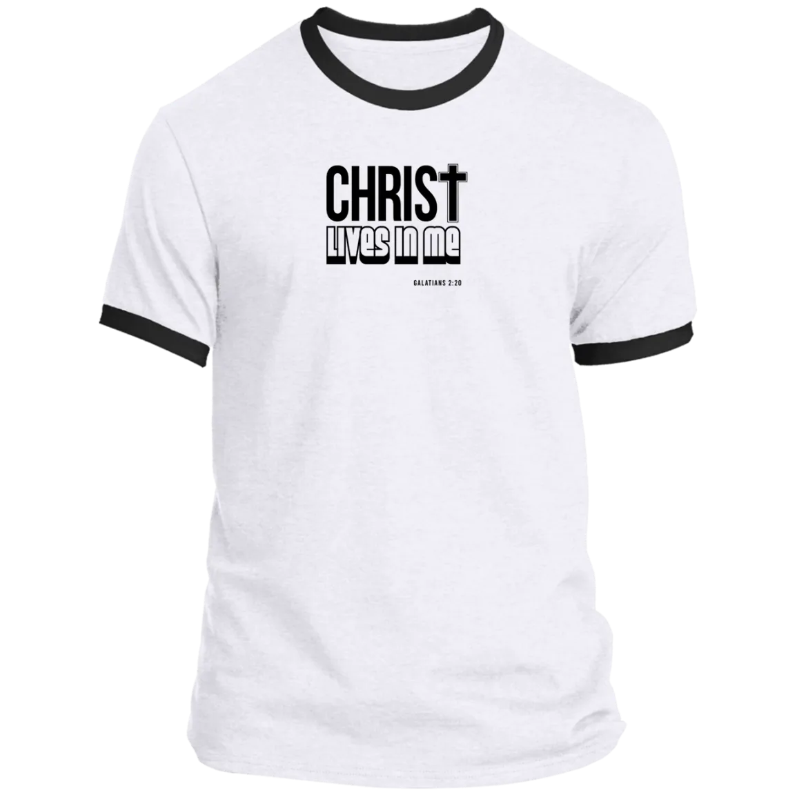 Christ Lives in Me Men’s Ringer Tee