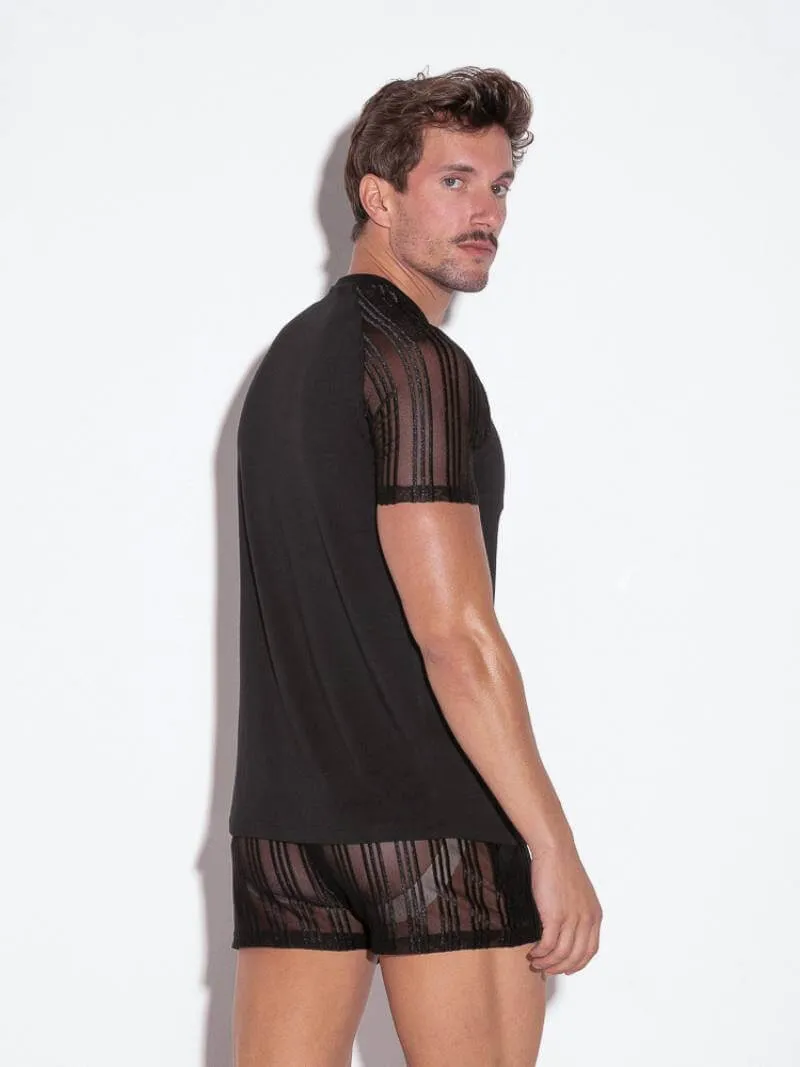 CODE22 Stripe T-Shirt: See-Through Sheer Stripes