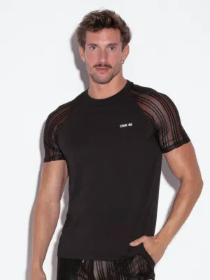 CODE22 Stripe T-Shirt: See-Through Sheer Stripes