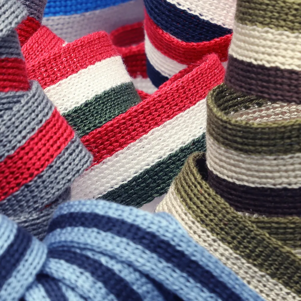 Cotton Stripe Knit Tape #40 Cobalt Blue & Pale Silver & Charcoal