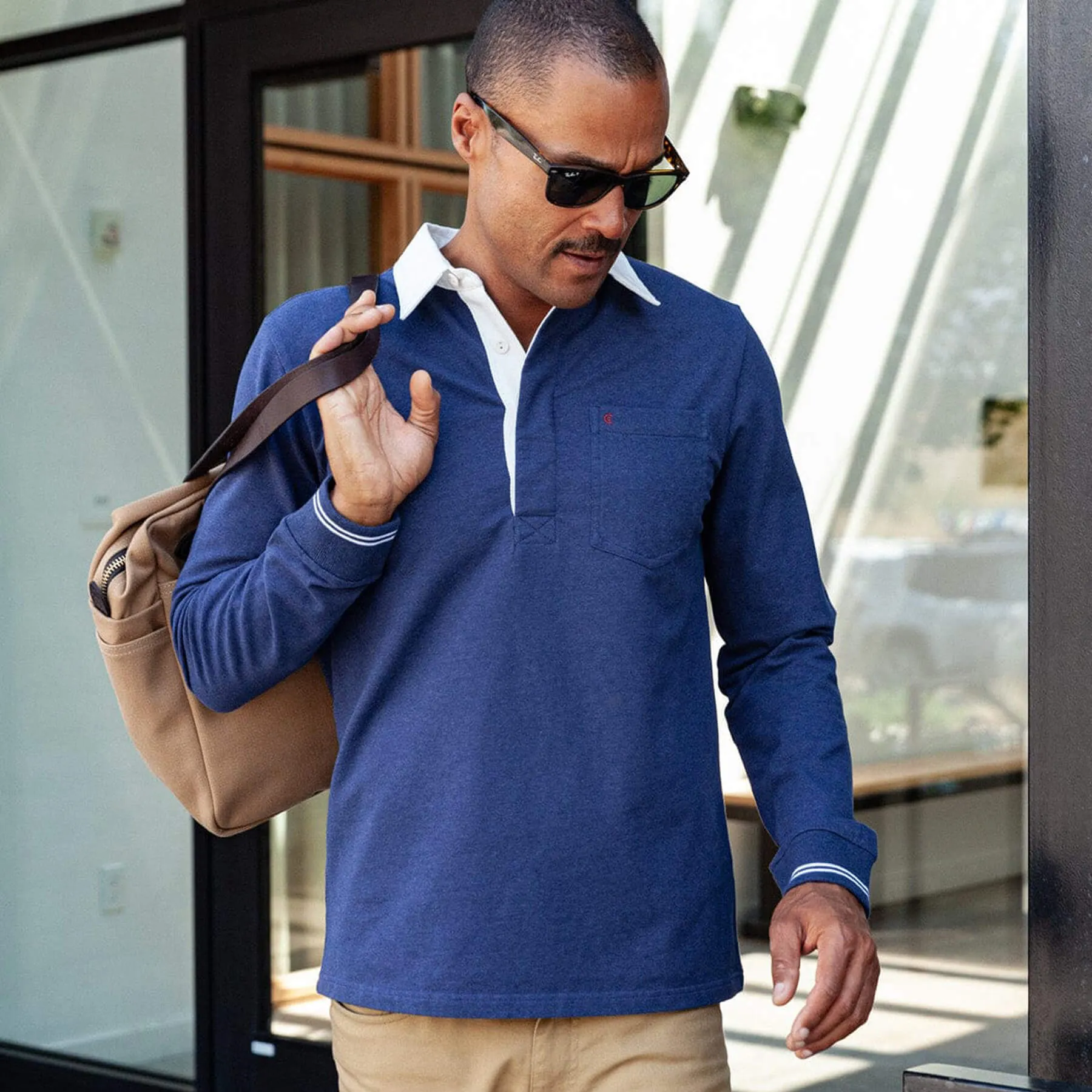 Criquet Rugby Shirt - Heather Navy