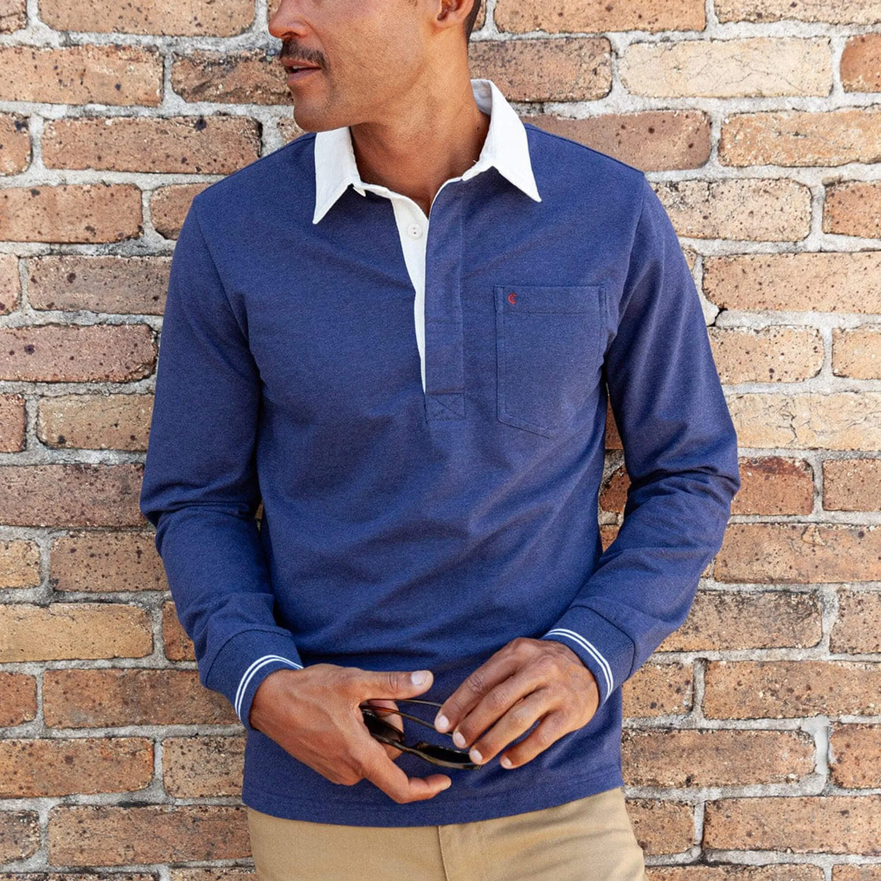 Criquet Rugby Shirt - Heather Navy