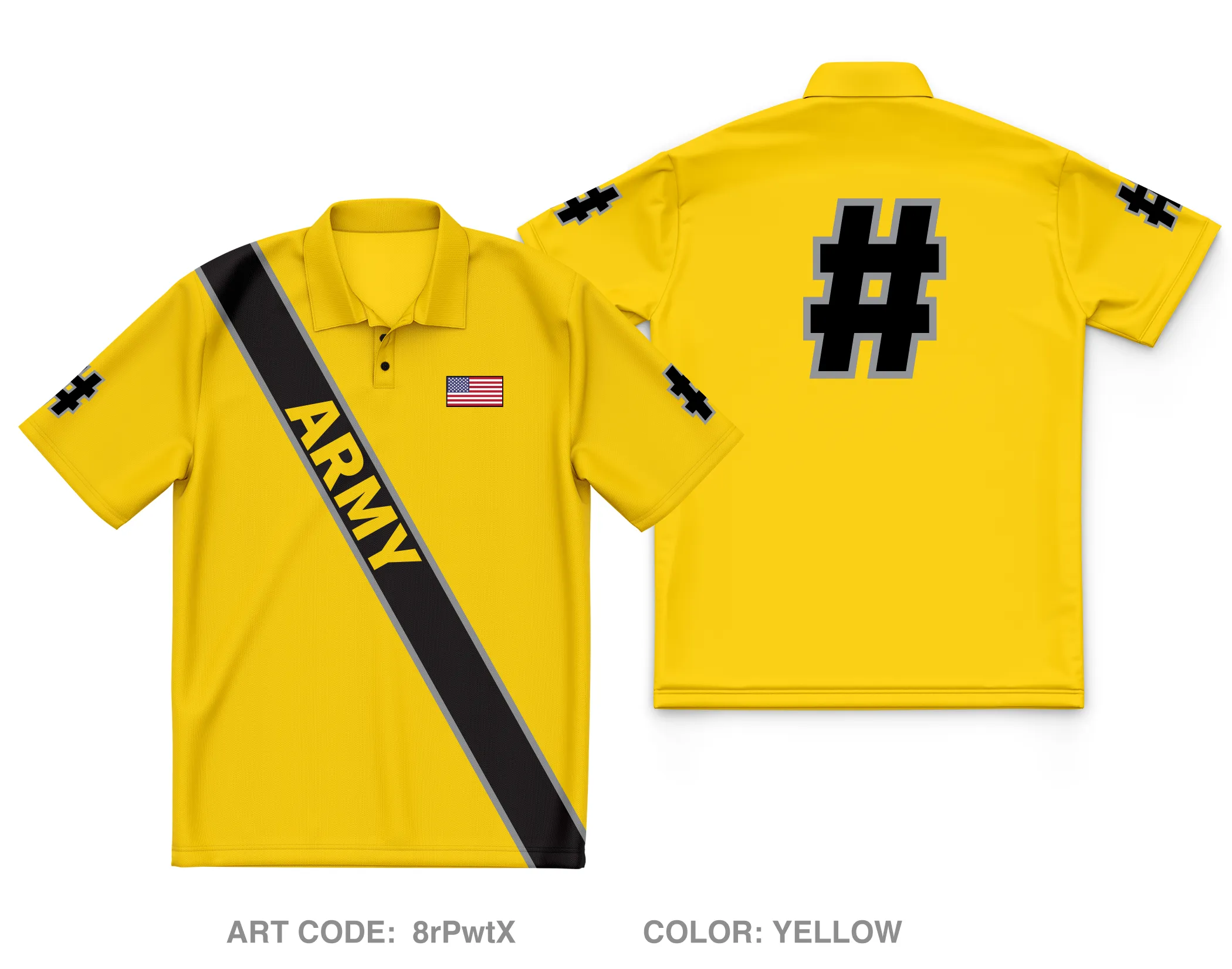 CUSTOM Army Polo Club Core Men's SS Performance Polo - 8rPwtX