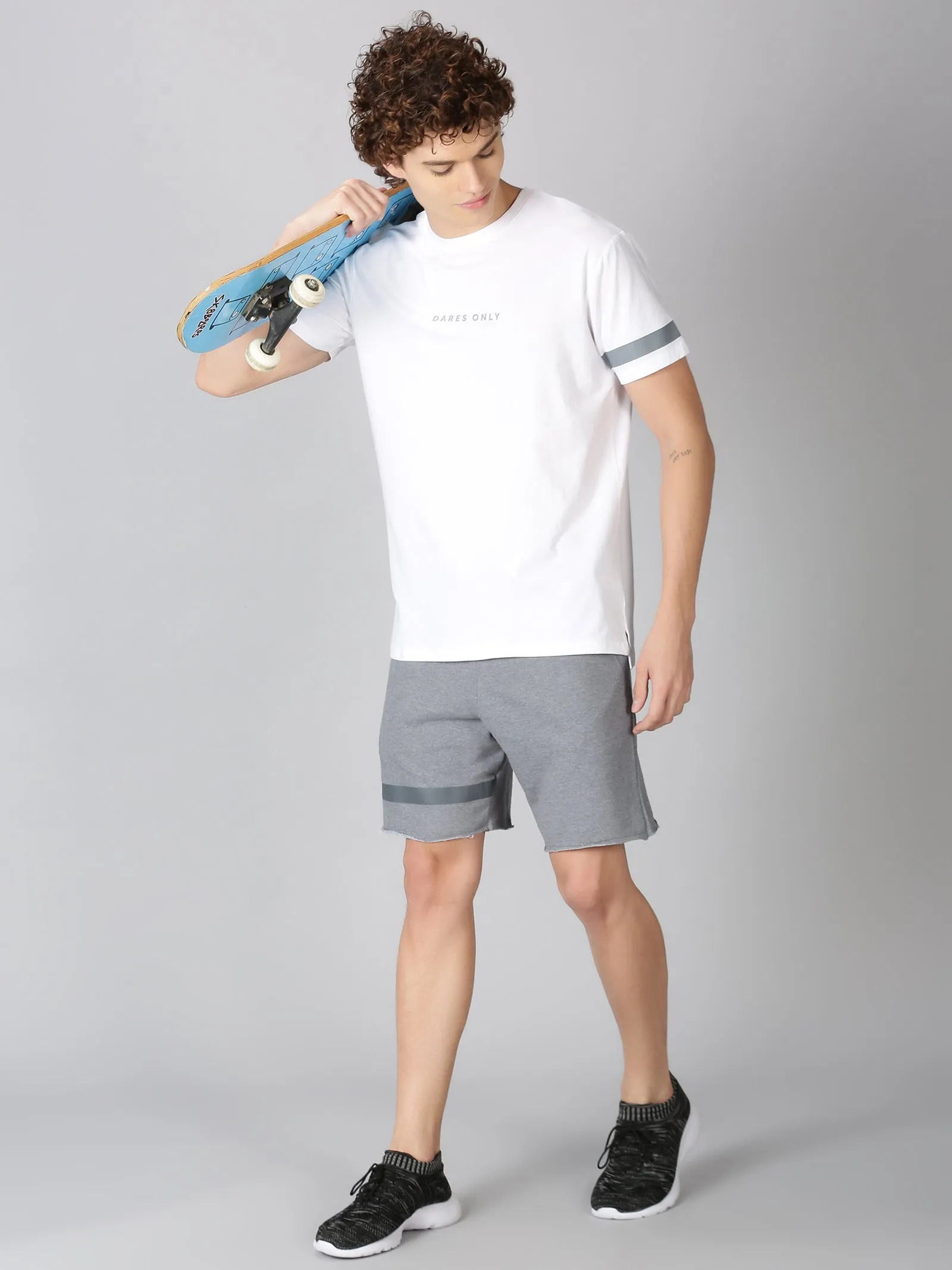 Dares Only White Grey Striped Co-ords