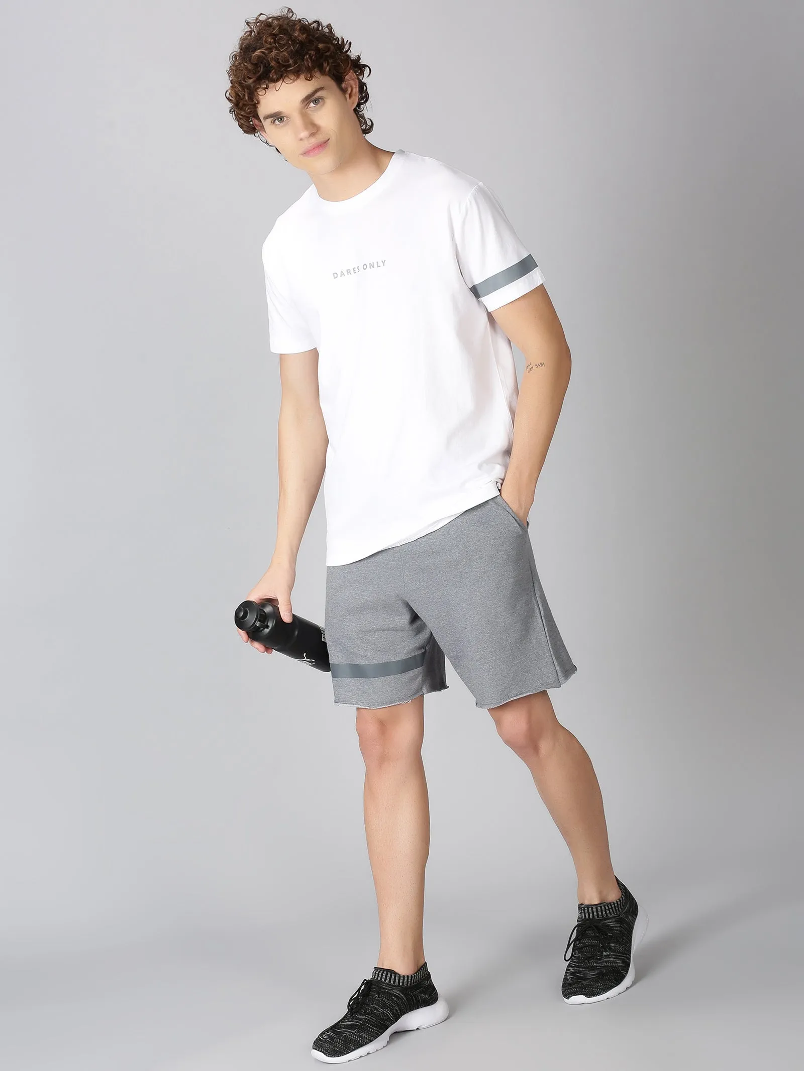 Dares Only White Grey Striped Co-ords