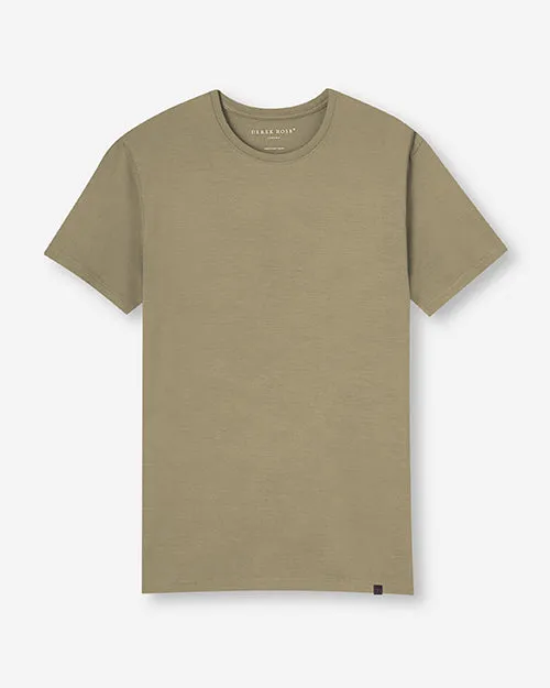 DEREK ROSE | Basel Micro Modal Stretch T-Shirt | Khaki