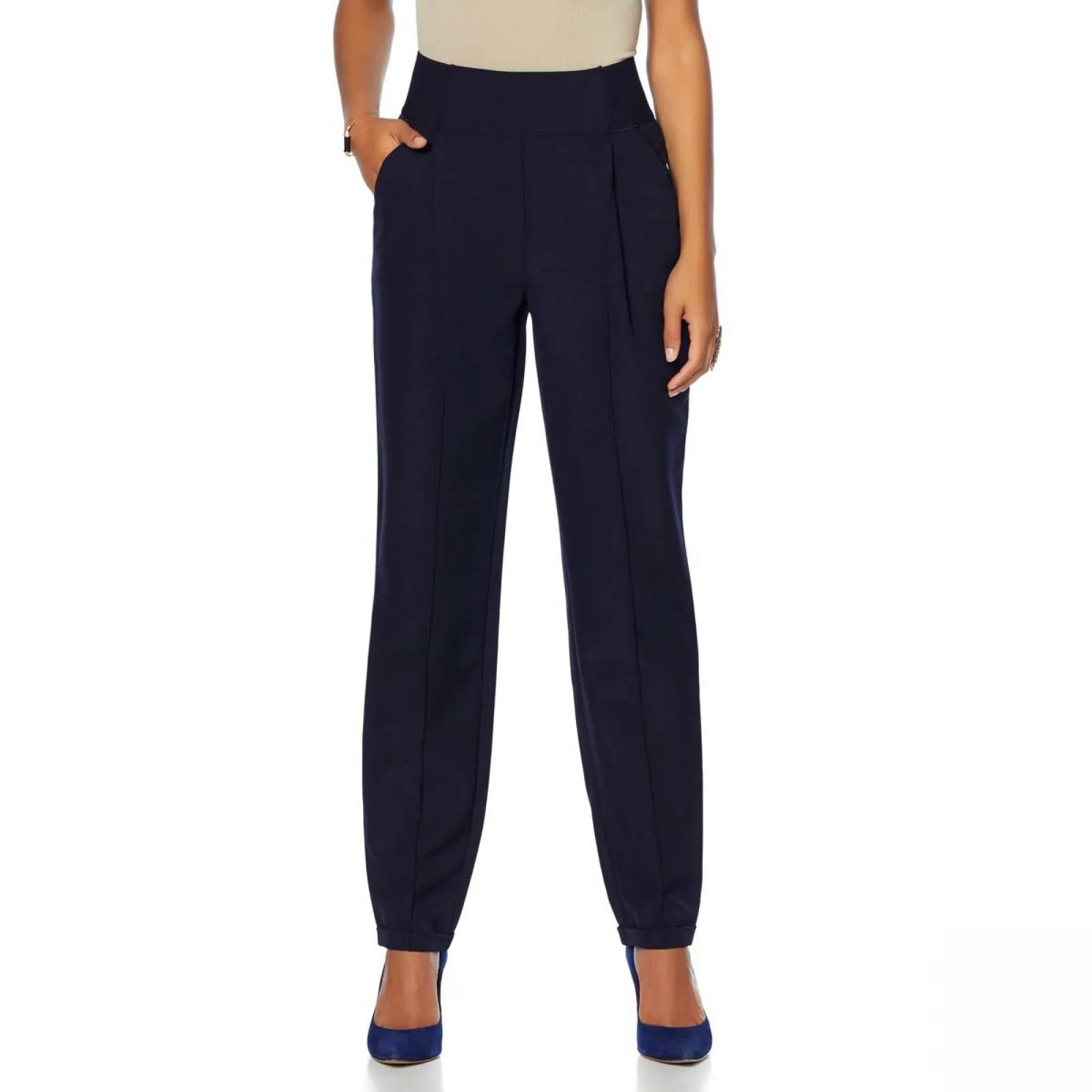 DG2 by Diane Gilman Women's Petite Wrinkle Resistant Gabardine Pants