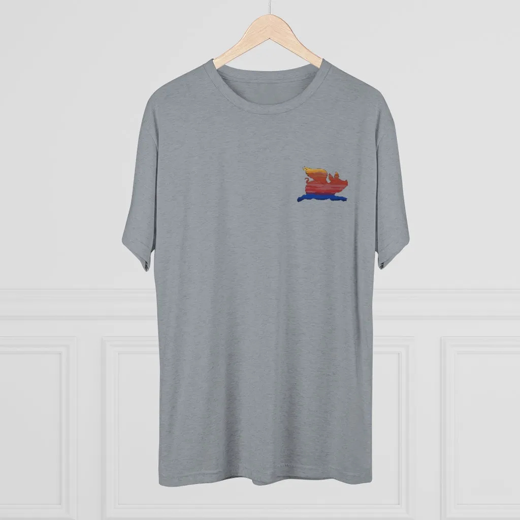 E-2 Sunset Theme - No Words Men's Tri-Blend Crew Tee