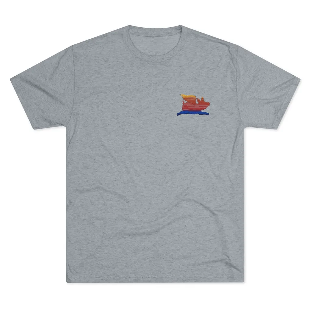 E-2 Sunset Theme - No Words Men's Tri-Blend Crew Tee