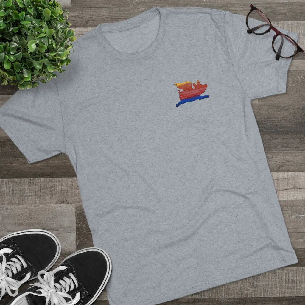 E-2 Sunset Theme - "Be An Athlete" Men's Tri-Blend Crew Tee