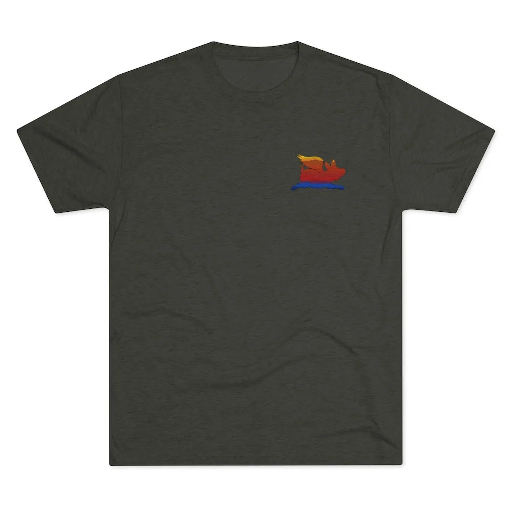 E-2 Sunset Theme - "Be An Athlete" Men's Tri-Blend Crew Tee