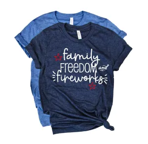 Family Freedom Fireworks Shirt | 4th Of July Shirt | July 4th Unisex Crew