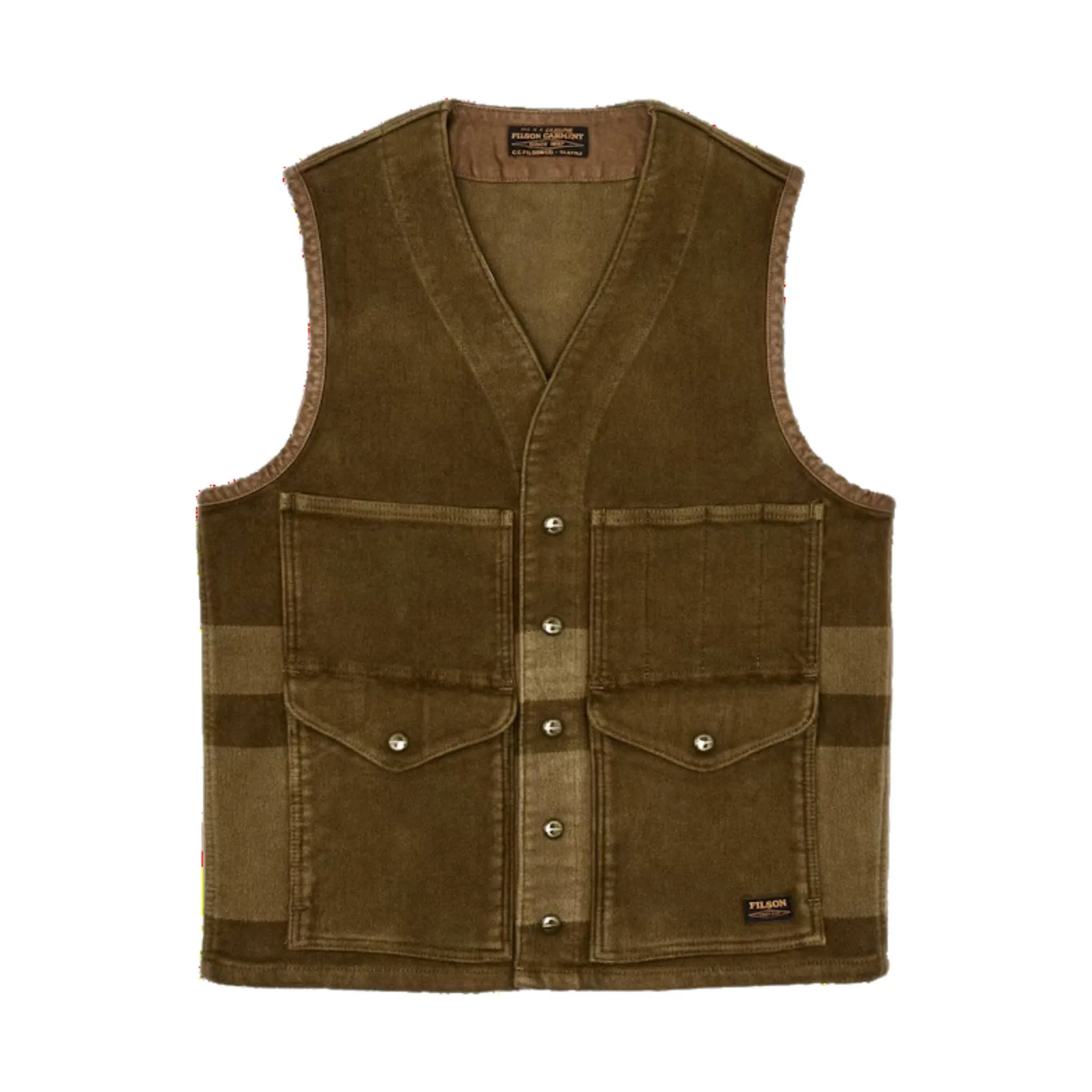 Filson Men's Beartooth Cruiser Vest - Marsh Olive Stripe