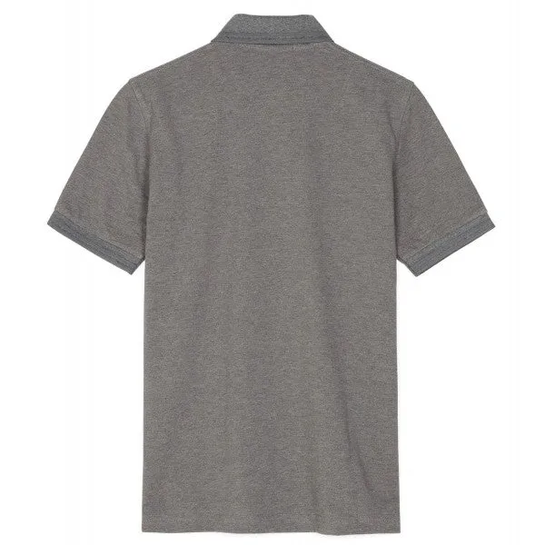 Fred Perry Made in England Twin Tipped Polo Shirt, Style M12, Grey Marl with Grey Stripes