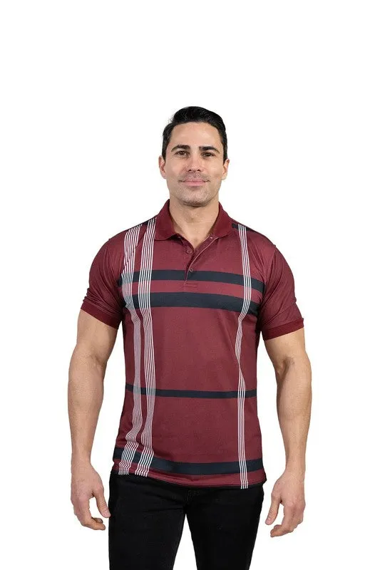 GGP-22 Men's Athletic-Fit Striped Polo Shirt