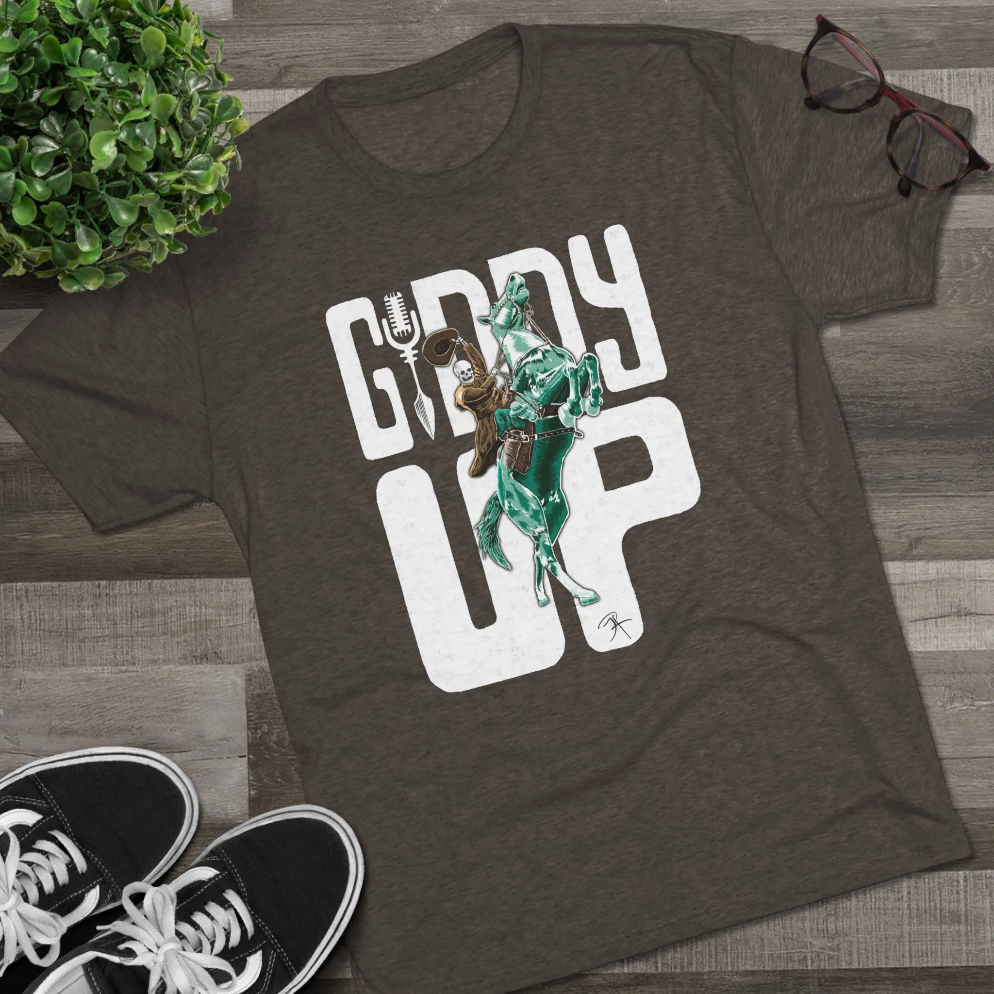 Giddy Up! Unisex Tri-Blend Crew Tee