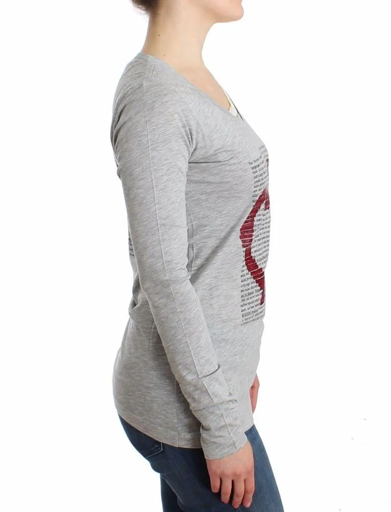 Gray longsleeved cotton top