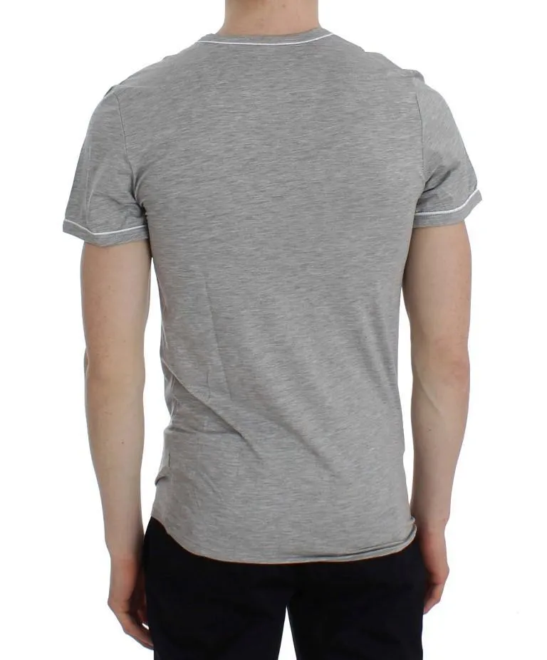 Gray Modal Stretch V-neck Underwear T-shirt