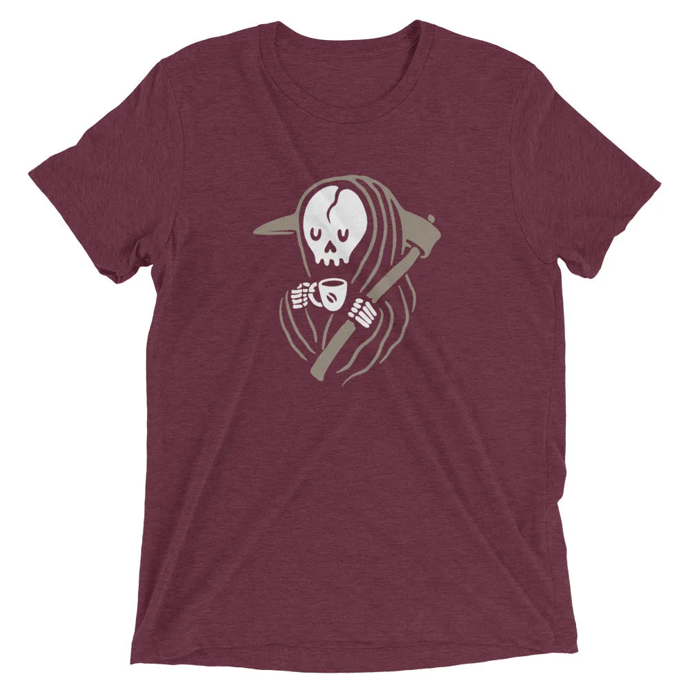 Grim Reaper loves coffee t-shirt