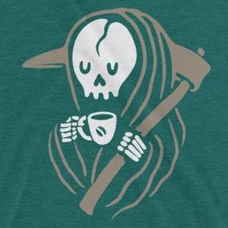 Grim Reaper loves coffee t-shirt